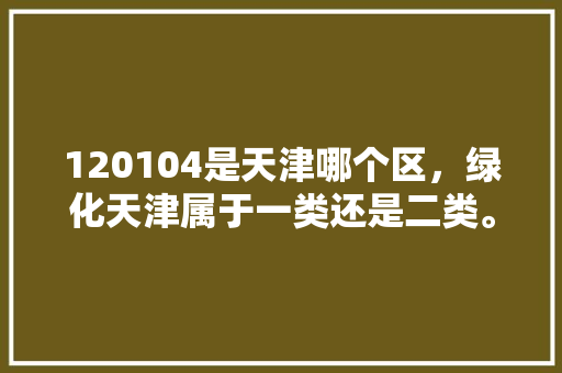 120104是天津哪个区，绿化天津属于一类还是二类。