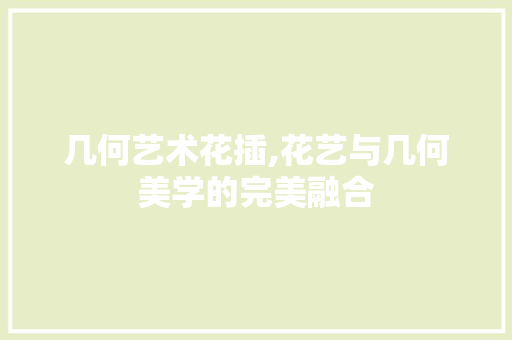 几何艺术花插,花艺与几何美学的完美融合