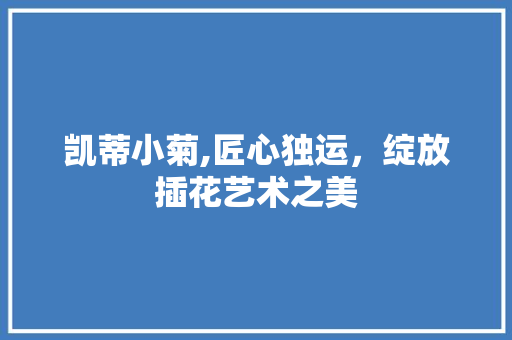 凯蒂小菊,匠心独运，绽放插花艺术之美
