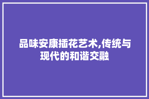 品味安康插花艺术,传统与现代的和谐交融