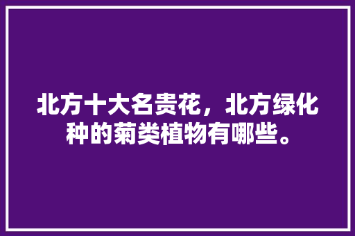 北方十大名贵花，北方绿化种的菊类植物有哪些。