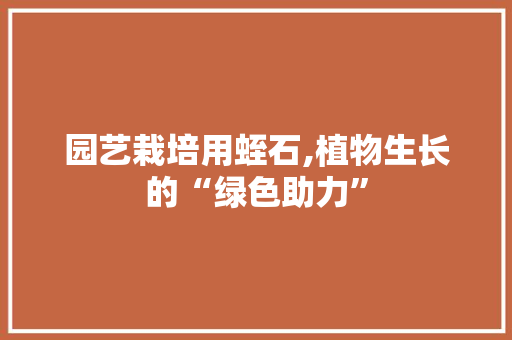 园艺栽培用蛭石,植物生长的“绿色助力”