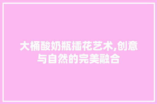 大桶酸奶瓶插花艺术,创意与自然的完美融合 花卉百科