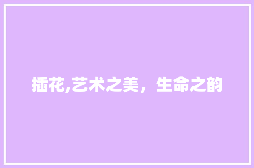 插花,艺术之美，生命之韵