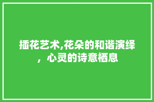 插花艺术,花朵的和谐演绎，心灵的诗意栖息