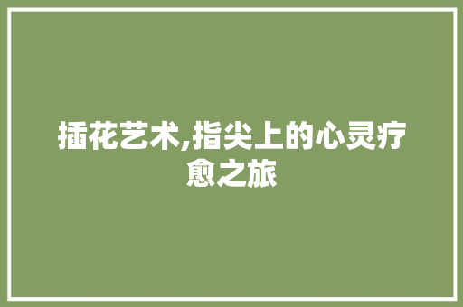 插花艺术,指尖上的心灵疗愈之旅