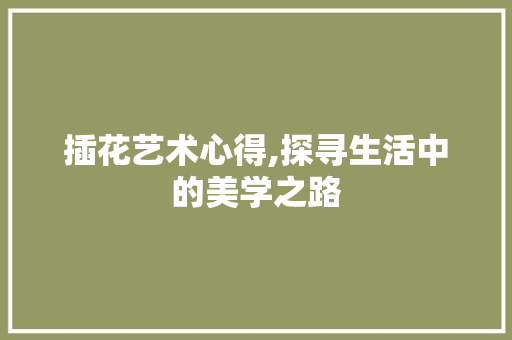 插花艺术心得,探寻生活中的美学之路