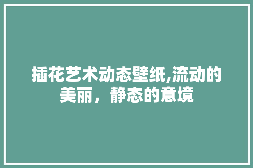 插花艺术动态壁纸,流动的美丽，静态的意境