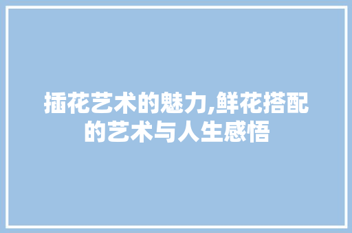 插花艺术的魅力,鲜花搭配的艺术与人生感悟