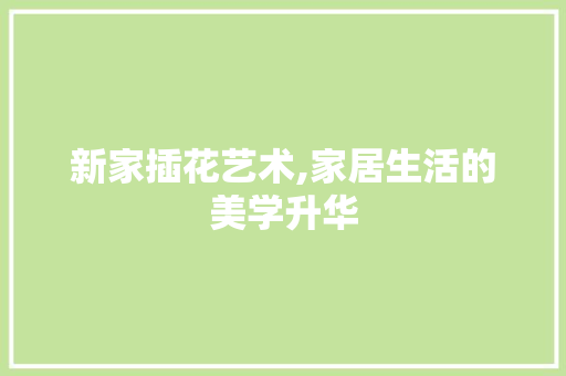 新家插花艺术,家居生活的美学升华