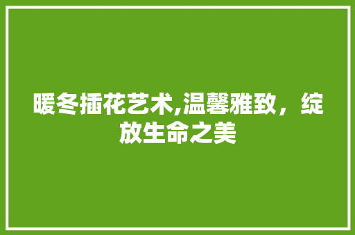 暖冬插花艺术,温馨雅致，绽放生命之美