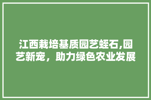 江西栽培基质园艺蛭石,园艺新宠，助力绿色农业发展