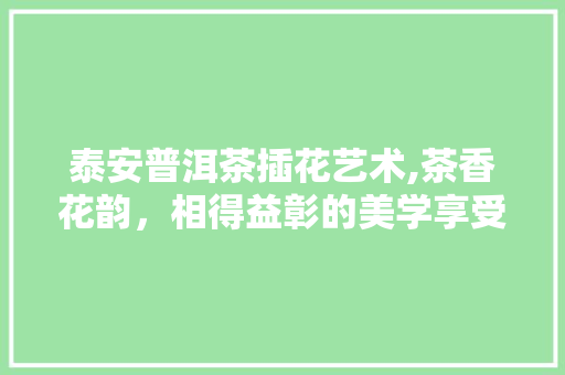 泰安普洱茶插花艺术,茶香花韵，相得益彰的美学享受