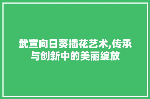 武宣向日葵插花艺术,传承与创新中的美丽绽放