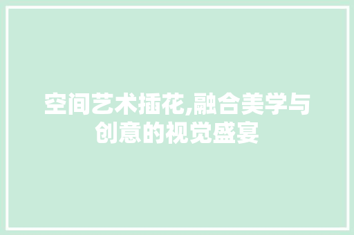空间艺术插花,融合美学与创意的视觉盛宴