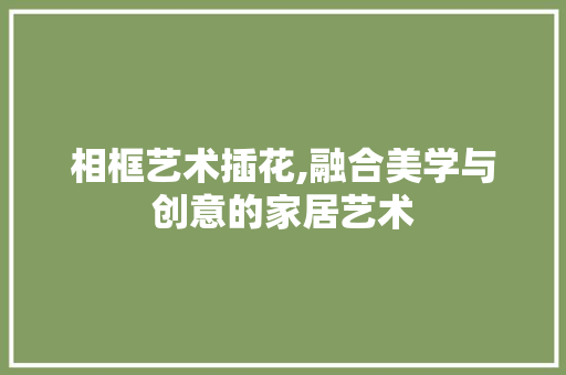 相框艺术插花,融合美学与创意的家居艺术