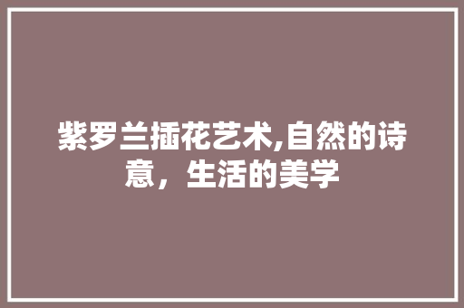 紫罗兰插花艺术,自然的诗意，生活的美学