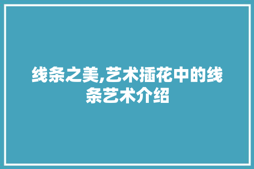线条之美,艺术插花中的线条艺术介绍