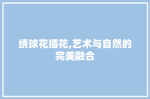 绣球花插花,艺术与自然的完美融合