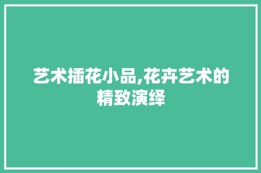 艺术插花小品,花卉艺术的精致演绎 造型技术