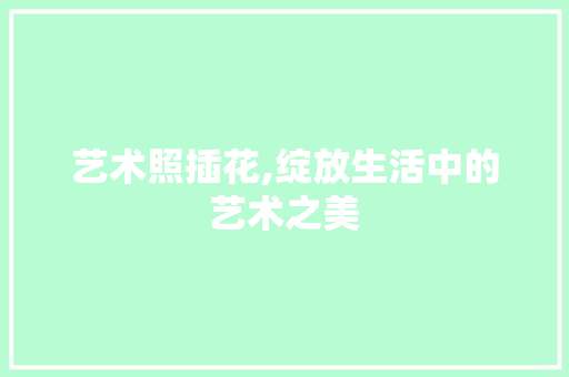 艺术照插花,绽放生活中的艺术之美