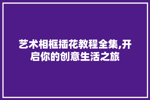 艺术相框插花教程全集,开启你的创意生活之旅