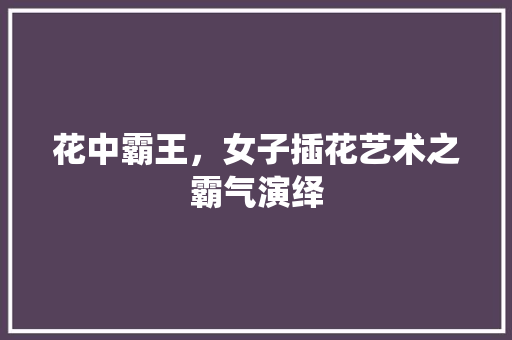 花中霸王，女子插花艺术之霸气演绎