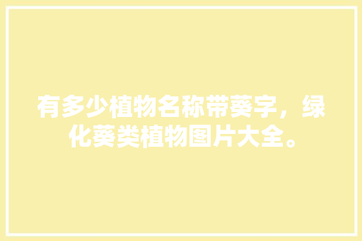 有多少植物名称带葵字，绿化葵类植物图片大全。