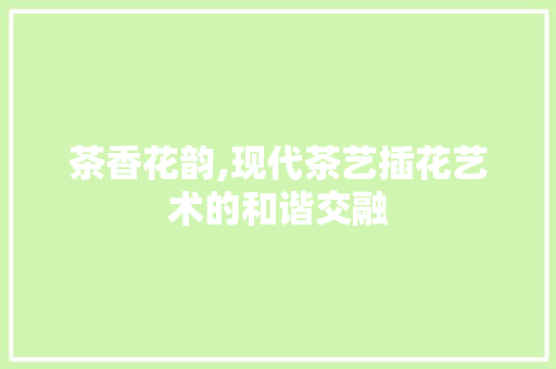 茶香花韵,现代茶艺插花艺术的和谐交融