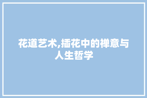 花道艺术,插花中的禅意与人生哲学