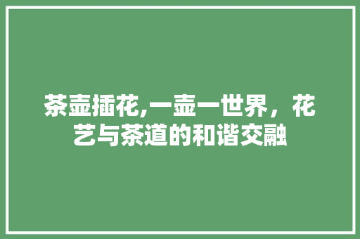 茶壶插花,一壶一世界，花艺与茶道的和谐交融 花木行情