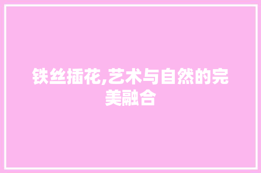 铁丝插花,艺术与自然的完美融合