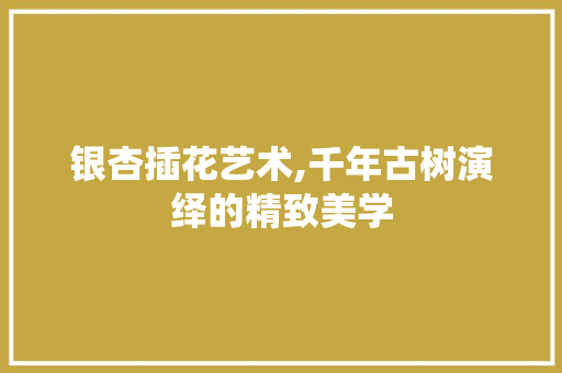 银杏插花艺术,千年古树演绎的精致美学