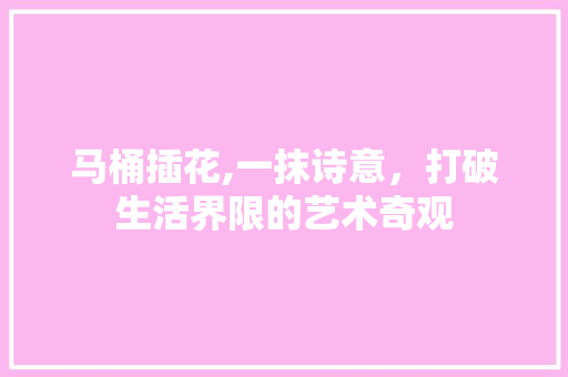 马桶插花,一抹诗意，打破生活界限的艺术奇观
