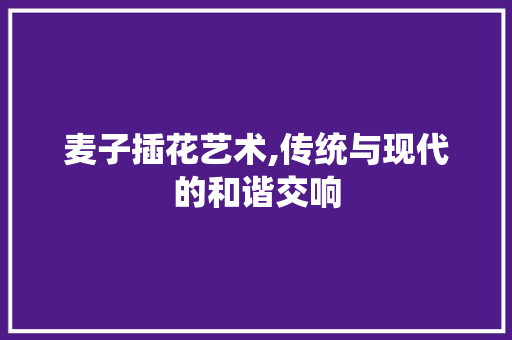 麦子插花艺术,传统与现代的和谐交响