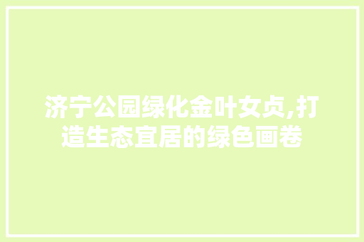 济宁公园绿化金叶女贞,打造生态宜居的绿色画卷