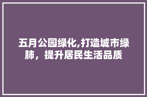 五月公园绿化,打造城市绿肺，提升居民生活品质