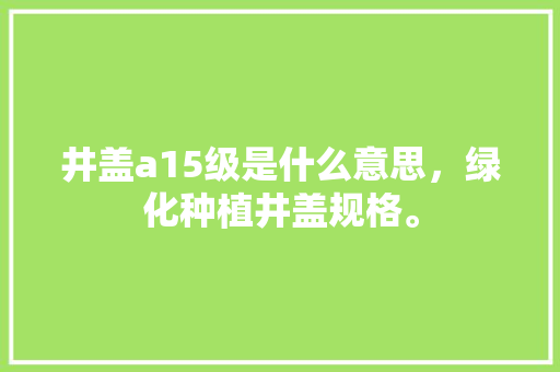井盖a15级是什么意思，绿化种植井盖规格。