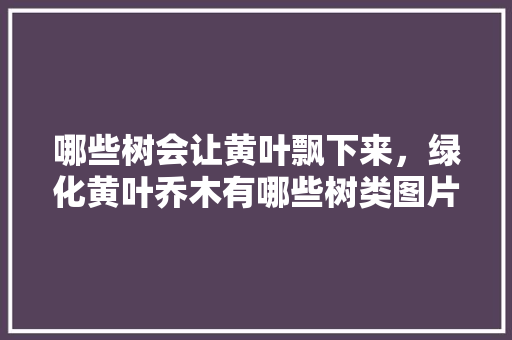 哪些树会让黄叶飘下来，绿化黄叶乔木有哪些树类图片。
