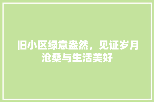 旧小区绿意盎然，见证岁月沧桑与生活美好 苗木百科