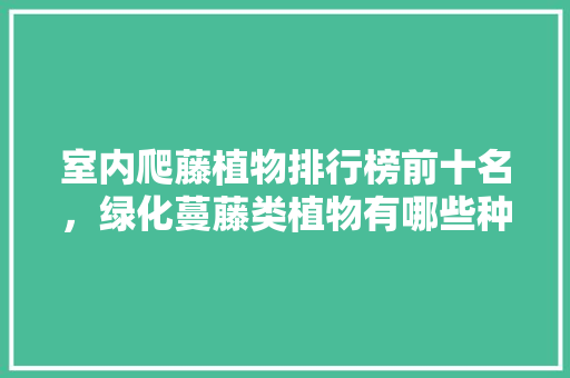 室内爬藤植物排行榜前十名，绿化蔓藤类植物有哪些种类。