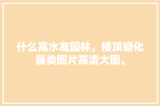 什么高水准园林，楼顶绿化藤类图片高清大图。