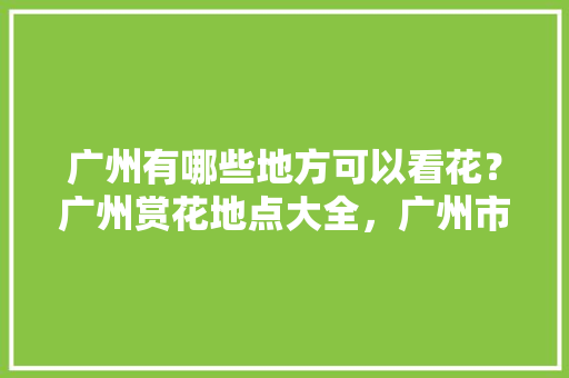 广州有哪些地方可以看花？广州赏花地点大全，广州市观赏类植物绿化树种。